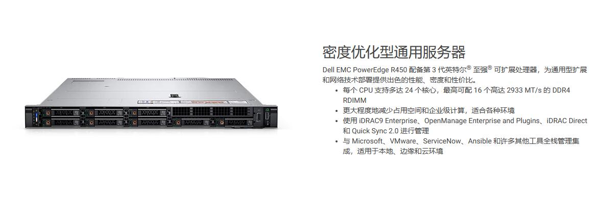 PowerEdge R450 机架式服务器 - 高级定制服务